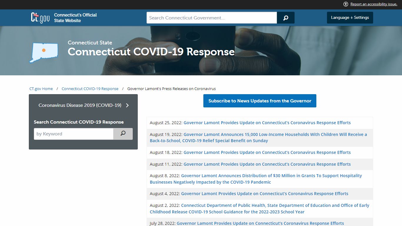 Governor Lamont's Press Releases on Coronavirus - ct